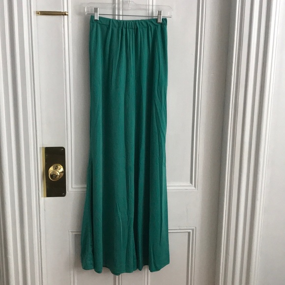 Vintage Turquoise Wide-Leg Pants - Picture 1 of 2